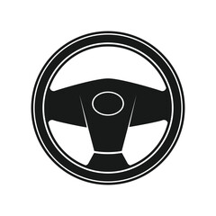 car steering wheel icon in flat style