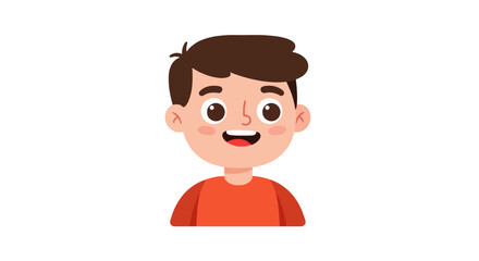 Cartoon illustration of a smiling boy wearing a blue sweater and dark pants.