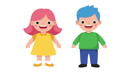 Cartoon illustration of a smiling boy wearing a blue sweater and dark pants.