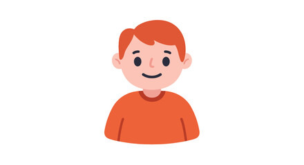 Cartoon illustration of a smiling boy wearing a blue sweater and dark pants.
