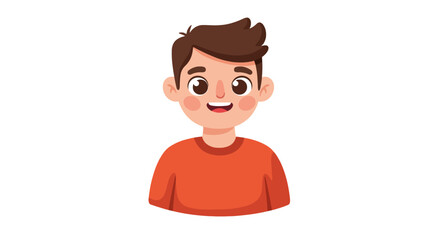 Cartoon illustration of a smiling boy wearing a blue sweater and dark pants.