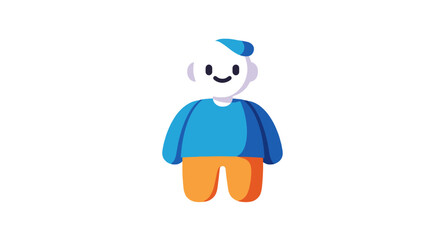 Simple cartoon illustration of a small blue house with a green roof.