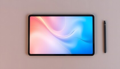 Fototapeta premium Digital blank tablet computer with a colorful abstract display on the screen
