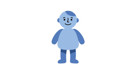 Simple cartoon illustration of a small blue house with a green roof.