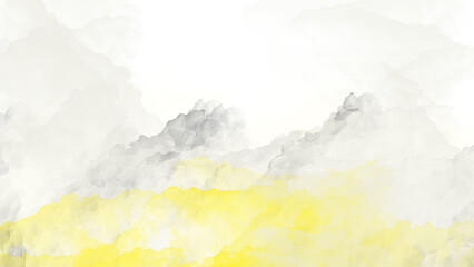 Abstract Watercolor Cloud Effect with Yellow and Grey, Transparent PNG