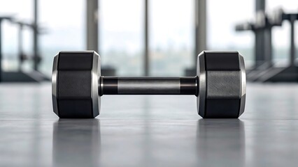 Hexagonal dumbbell on gym floor weight exercise