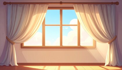 カーテン越しに見える窓2