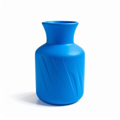 Bright blue ceramic vase displayed against a clean white background for modern home decor