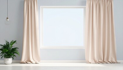 カーテン付きの白い部屋2