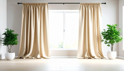 カーテン付きの白い部屋3