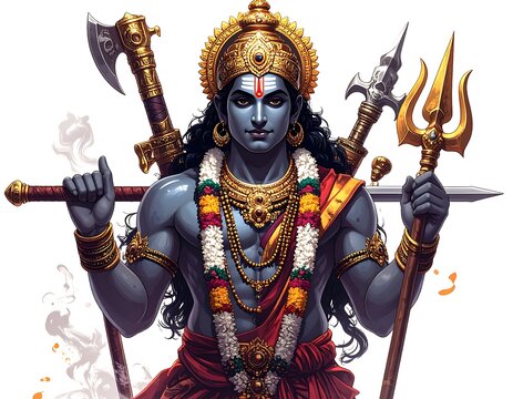 Divine warrior, regal pose