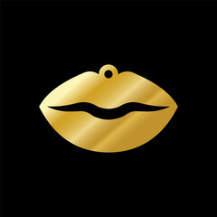 Vector design with lips shape for pendant, earring or keychain. Jewelry cutting template. Laser cut with leather, wood or metal. Bijouterie stencil. Valentine's Day jewellery