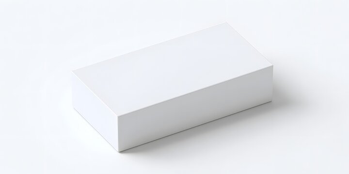 Clean white rectangular product box mockup with a smooth matte surface for branding.