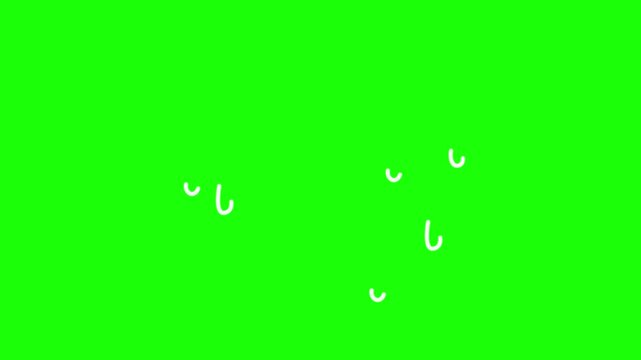 Cute doodle icons expression symbol effect cartoon style, tears, cold, sweat drops, surprised, sketch animated elements on transparent background