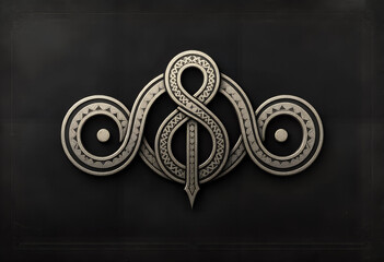 Intricate gold treble clef symbol on a dark background with ornate details and a metallic sheen.