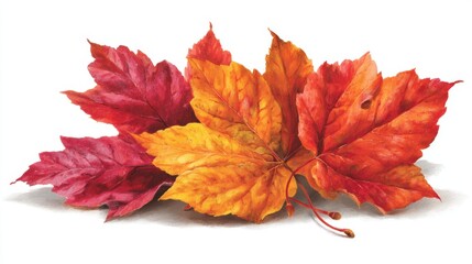 Fototapeta premium Colorful Autumn Leaves Collection in Red, Yellow, and Orange Shades