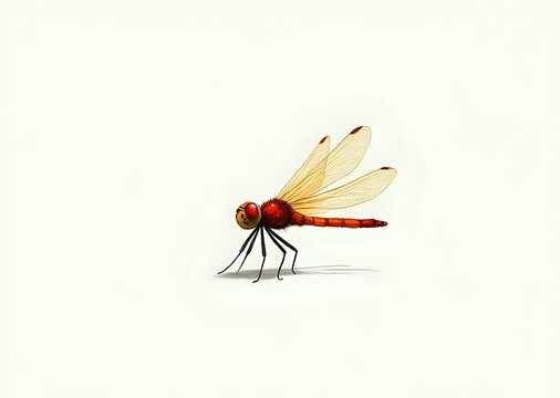 Red Dragonfly on a Light Background