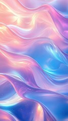 Abstract flowing silky waves with smooth textures in pastel shades of pink, purple, and blue creating a dreamy and calming visual effect