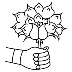 hand holding a flower