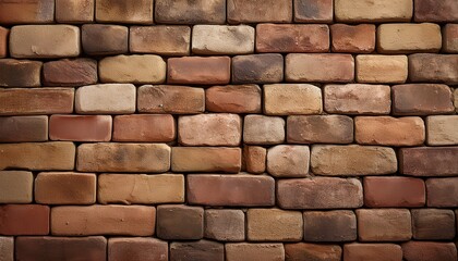 Vintage Weathered Bricks In Natural Earth Tones