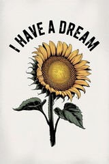 Inspirational Sunflower Design with Motivational Quote