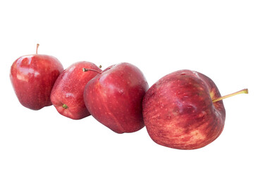 bunch fresh red apple on white background isolated