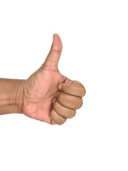like gesture isolated on white background. thumb up. vertical