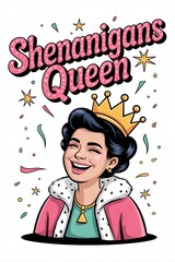 Joyful Queen of Shenanigans in Pop Art Style