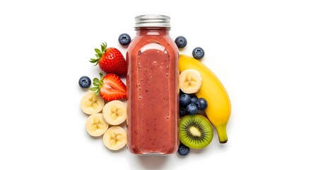 Smoothie bottle mockup with plain label, isolated