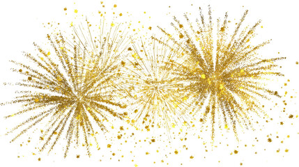 new year fireworks on white background