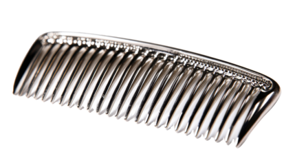 Minimal hair comb with fine teeth on white background