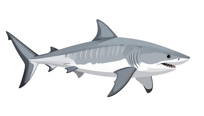 Naklejka premium Majestic Gray Shark Silhouette Design