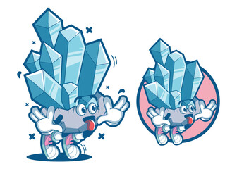 Blue crystal cartoon mascot characters