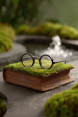 glasses enabling direct reading of naturethemed books into mind revealing emotions and visual images