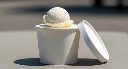 Ice cream tub mockup, plain design, isolated on white