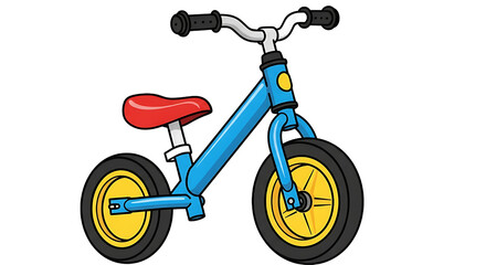 Vibrant blue balance bike, a key concept for children's early cycling education and skill development