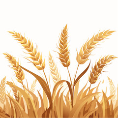 Vector wilted grass illustration, dry plant elements, rustic natural meadow, withered field drawing for vintage background and botanical art