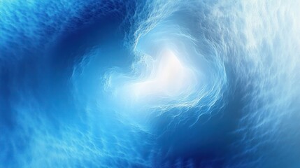 Abstract swirling blue and white pattern resembling a vortex or whirlpool with soft glowing center and texture like ocean waves or clouds