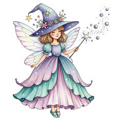 Fototapeta premium girl with a magic wand
