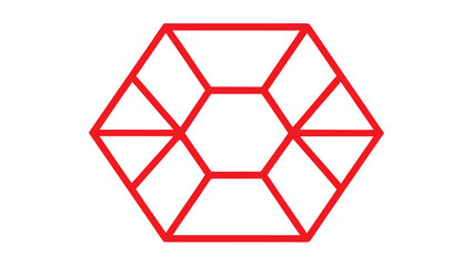 Red Geometric Hexagon Mesh White Background Vector Graphic
