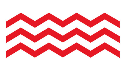 Red Zigzag Wave Pattern on White Background Vector Graphic