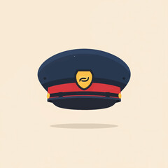 Peaked Cap Police Hat Illustration, Vector Graphic Design