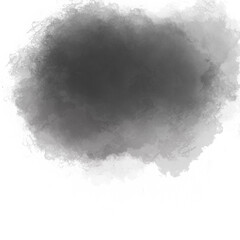 This image shows a dark, abstract cloud-like formation in varying shades of gray and black. The dense, textured strokes give the impression of smoke, mist, or an ink wash. Below the cloud, thin vertic