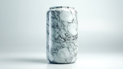 Elegant marble vase with a sleek, modern design.  Its curved form and unique veining create a sophisticated statement piece for any home