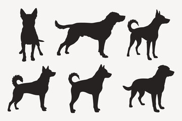 dog silhouettes vector