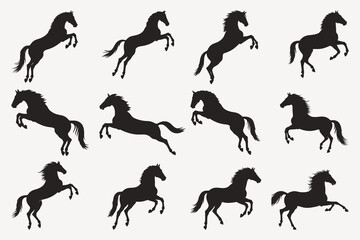 horse silhouettes vector