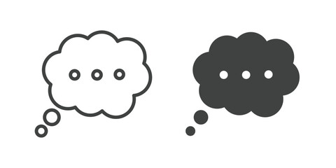 Chat and speech bubble icon. Line and glyph solid icon. Editable stroke and Perfect pixel isolated on white background. Vector illustration