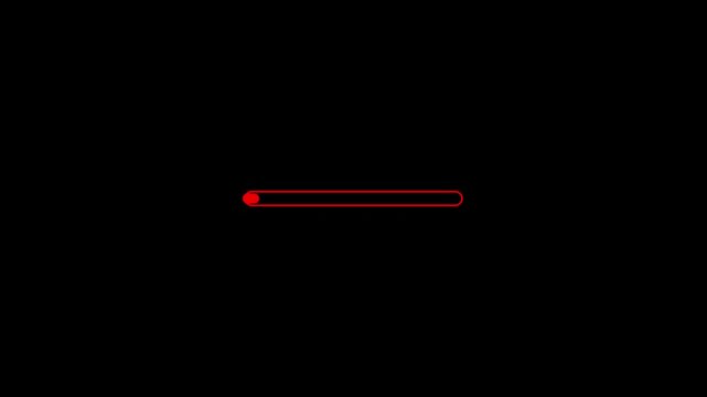 Lessening progress bar black and white loading animation. Reduce, narrow loading bar outline 2D cartoon preloader, flat ui element 4K video loader motion