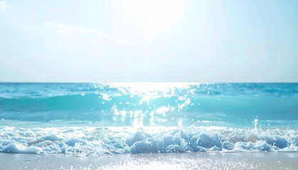 Ocean Waves Gently Crashing on Sandy Shore