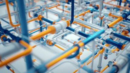 Abstract industrial pipes network